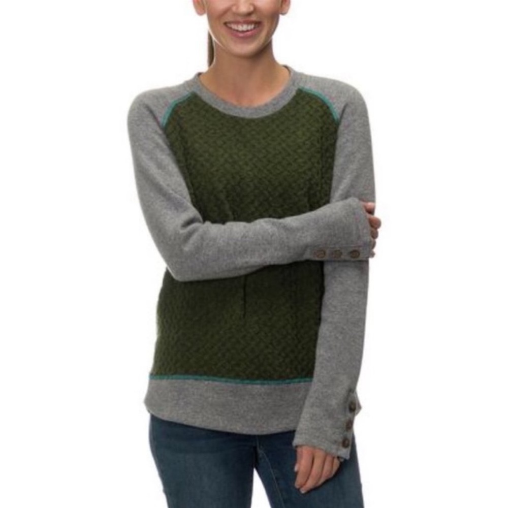 Prana Recycled Wool Blend Cable knit Aya Sweater